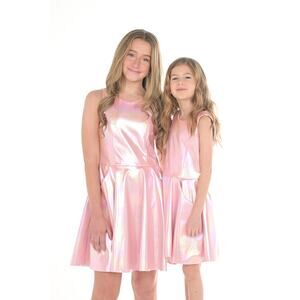 Zoe LTD Kid's Girl's Pink Scarlet Sleeveless Iridescent Dress Size 14